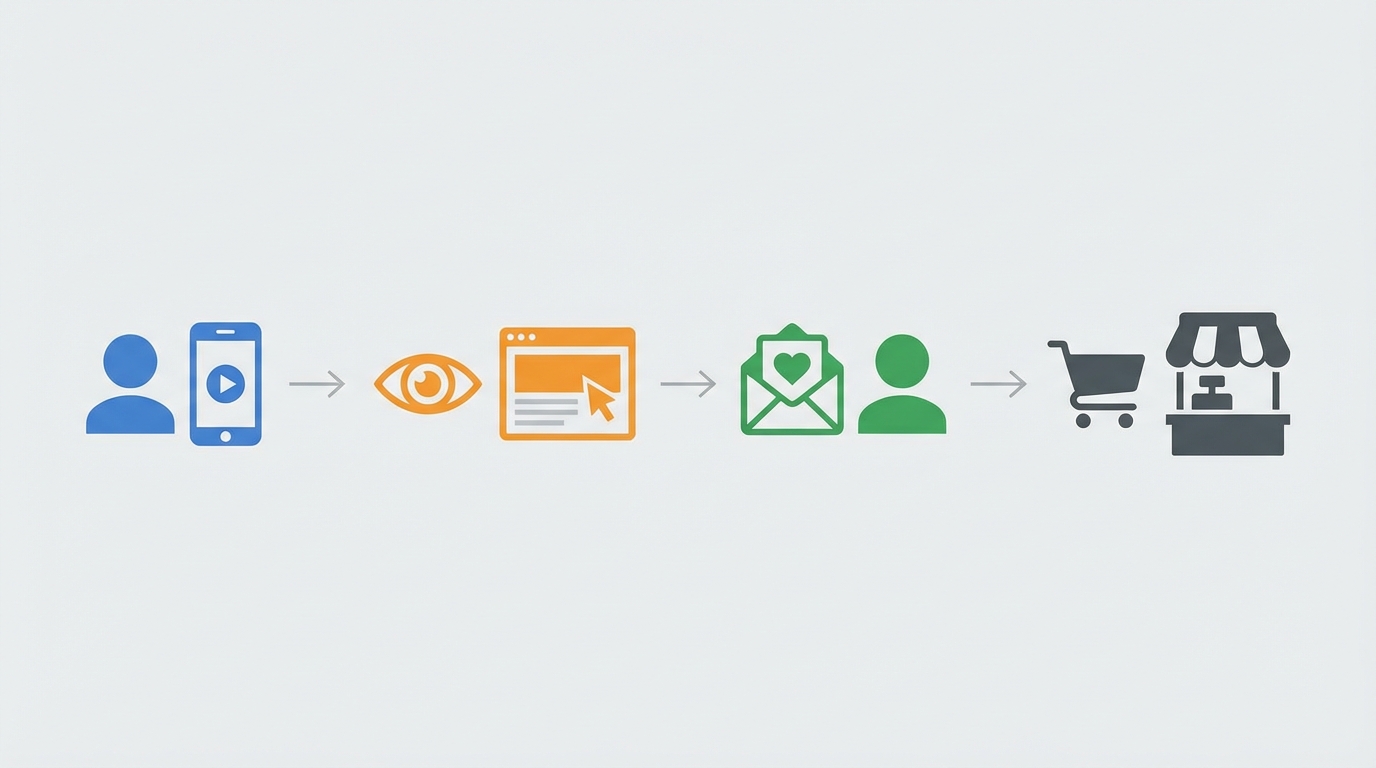 Customer journey powered by repurposed creator content.
